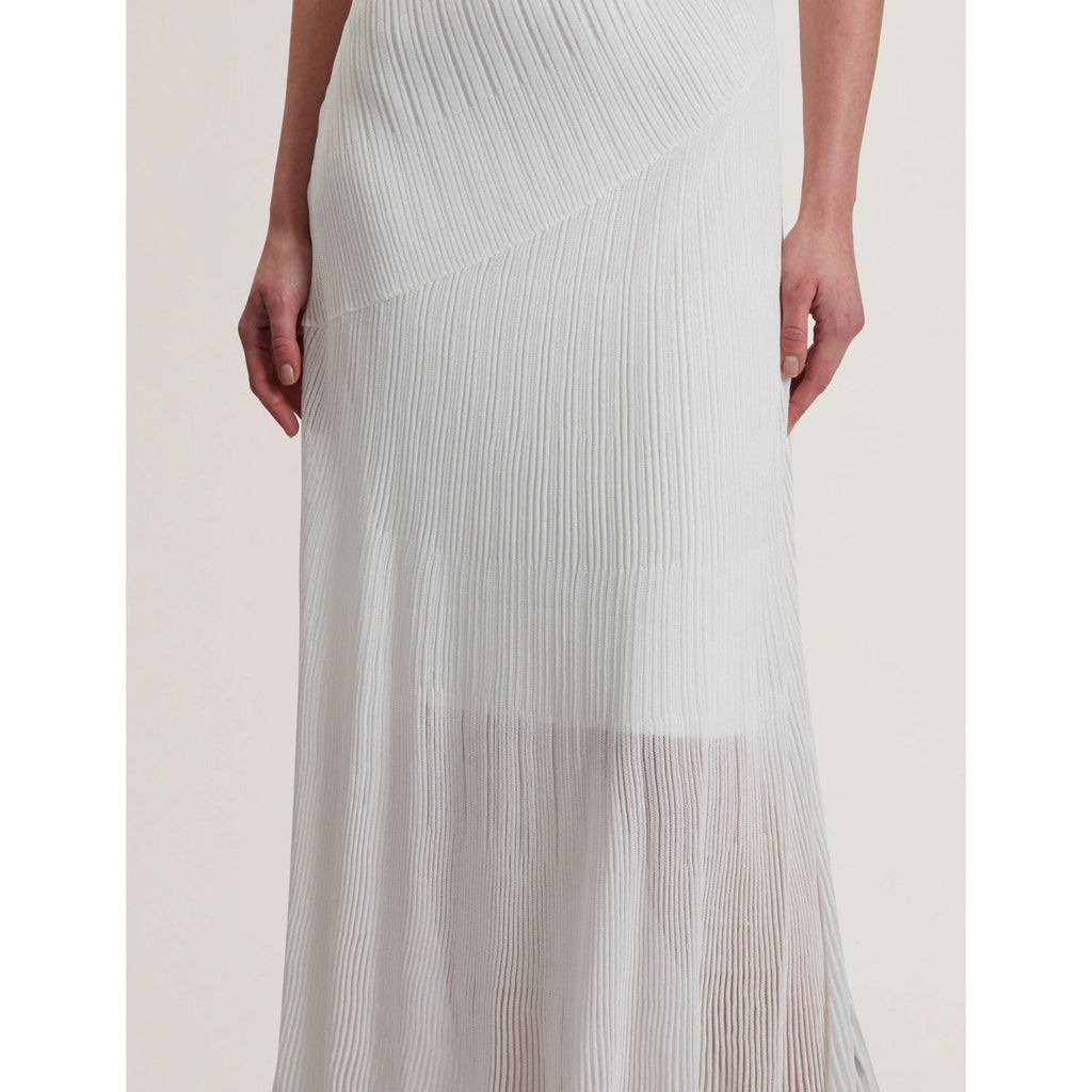 Celyina Sheer Detail Textured Knit Midaxi Dress