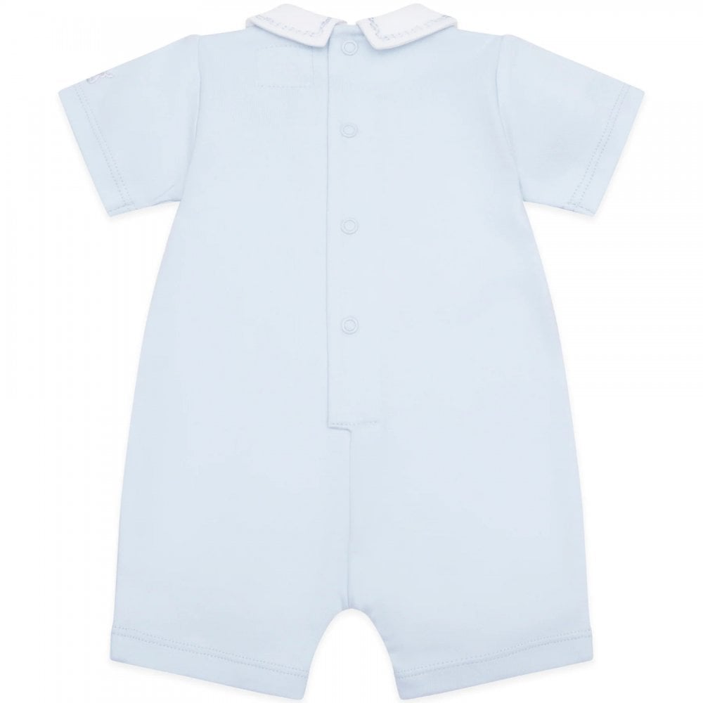 Ilock Romper  inset emb panel & piping detail