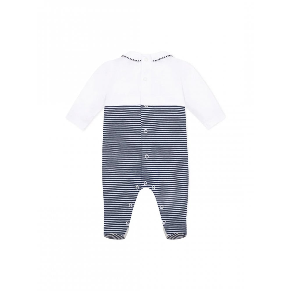 SJ AIO with navy stripe lower  teddy emb & Hat