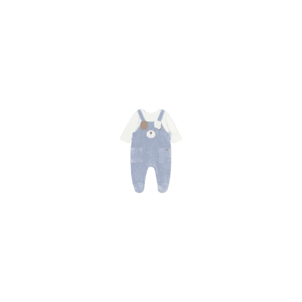 Newborn Boy Corduroy Teddy Romper