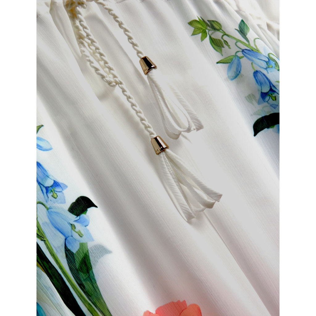Luusaa Floral V-Neck Maxi Kaftan Beach Dress