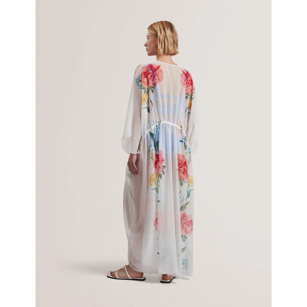 Luusaa Floral V-Neck Maxi Kaftan Beach Dress