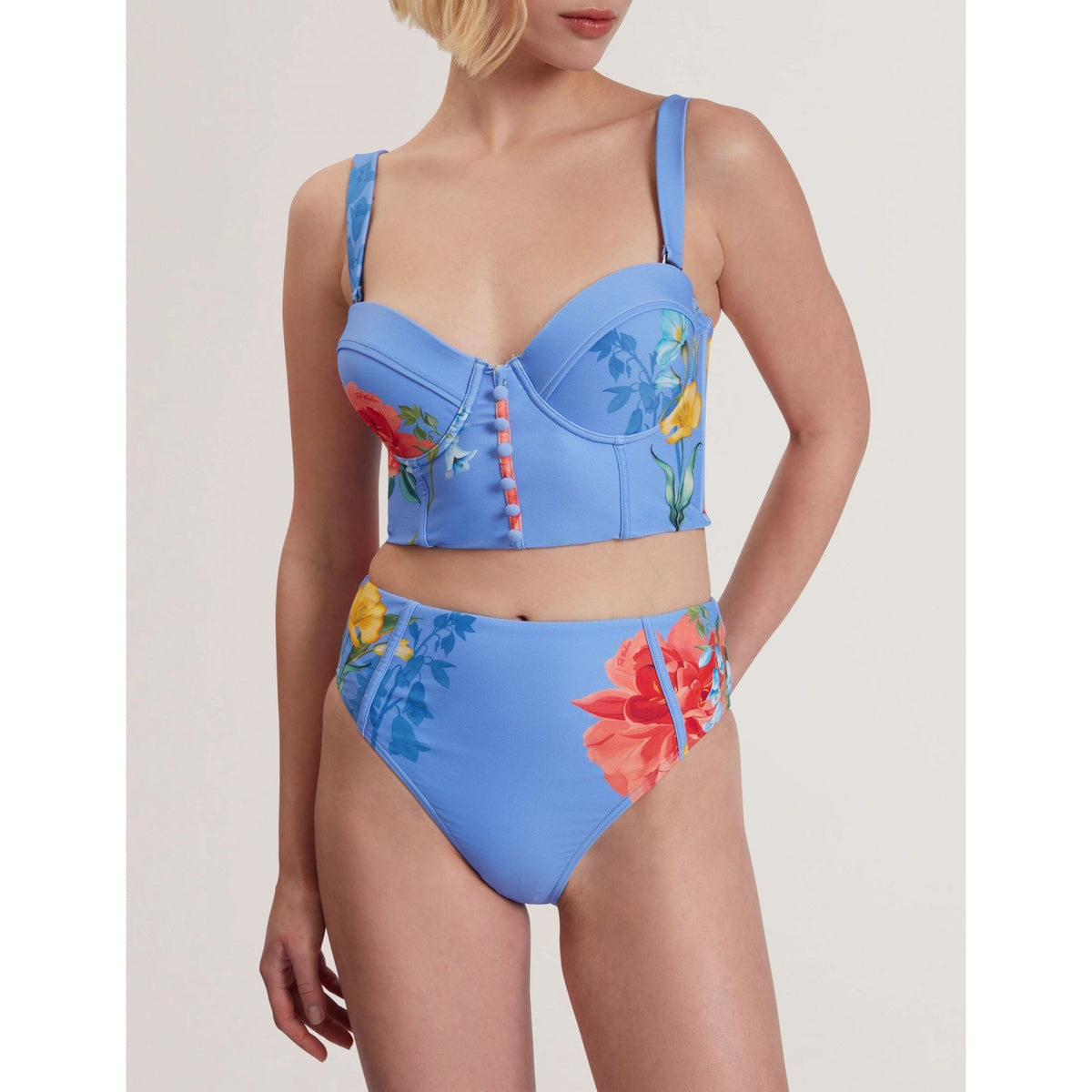 Lorriee Printed High Waisted Bikini Bottoms