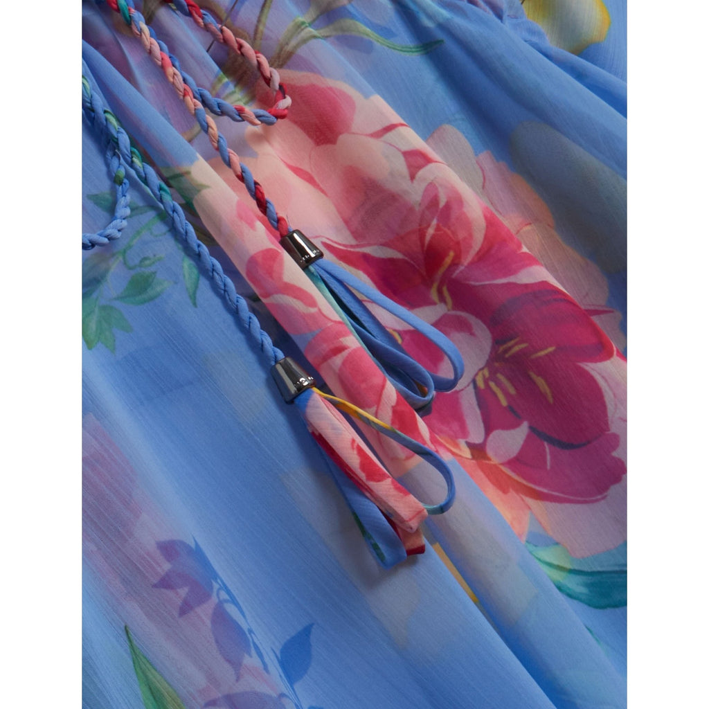 Larja Floral Print Chiffon Mini Beach Kaftan