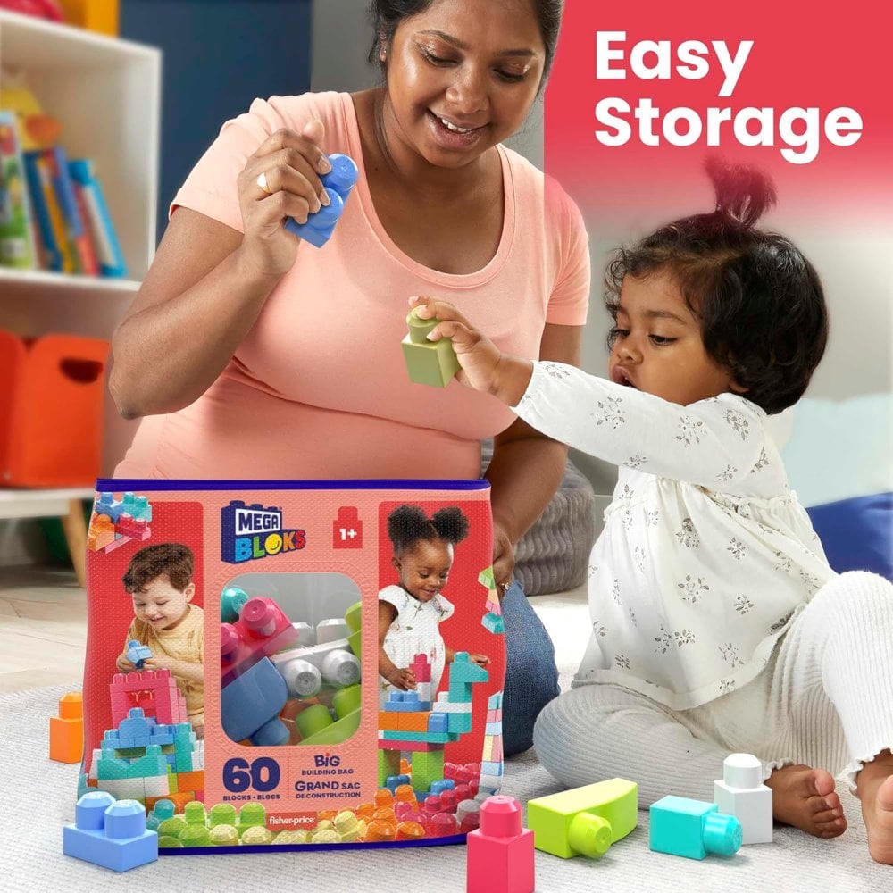 Mega Bloks Big Buildng Bag 60pcs Pink
