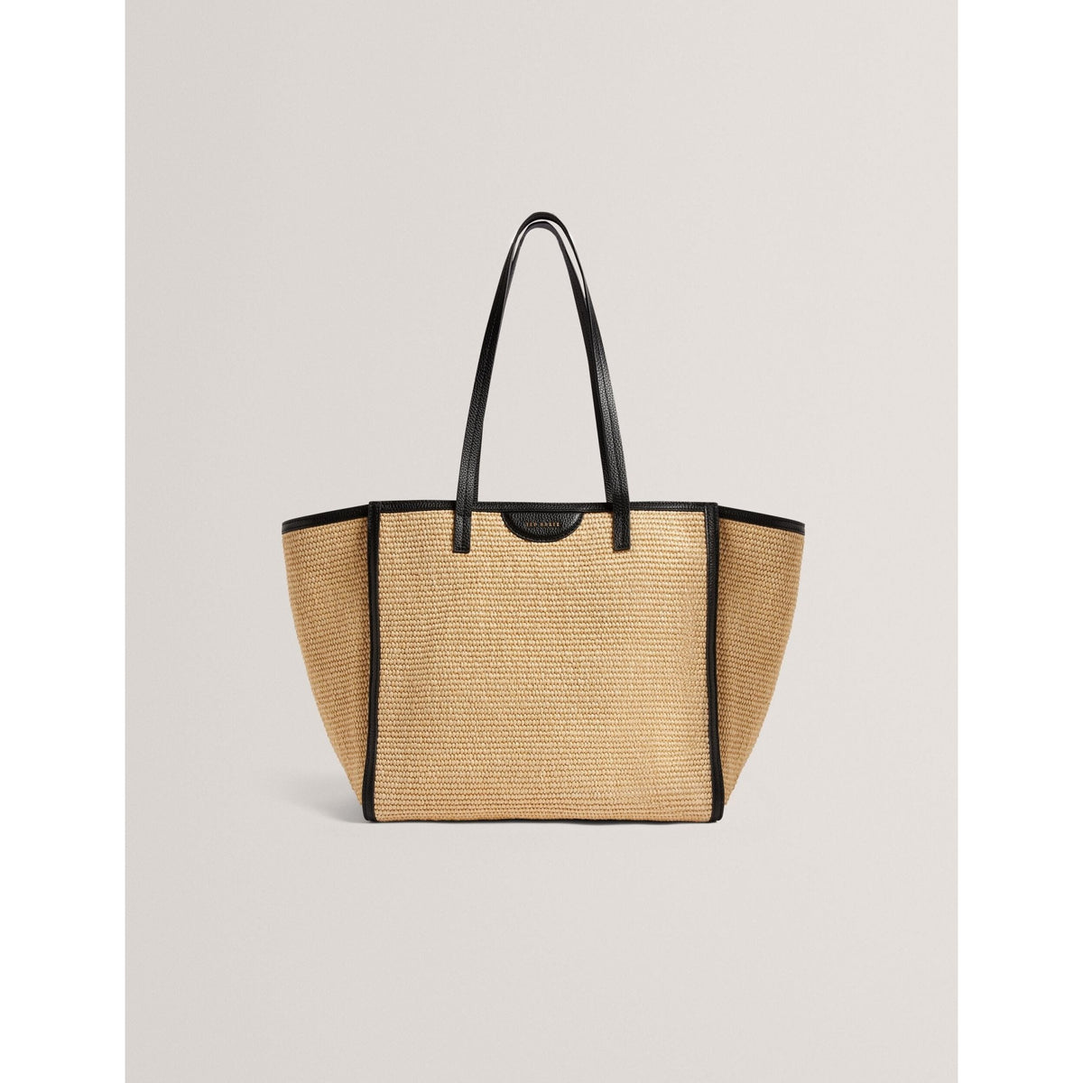 Barni Faux Raffia Leather Trim Large Shopper Bag