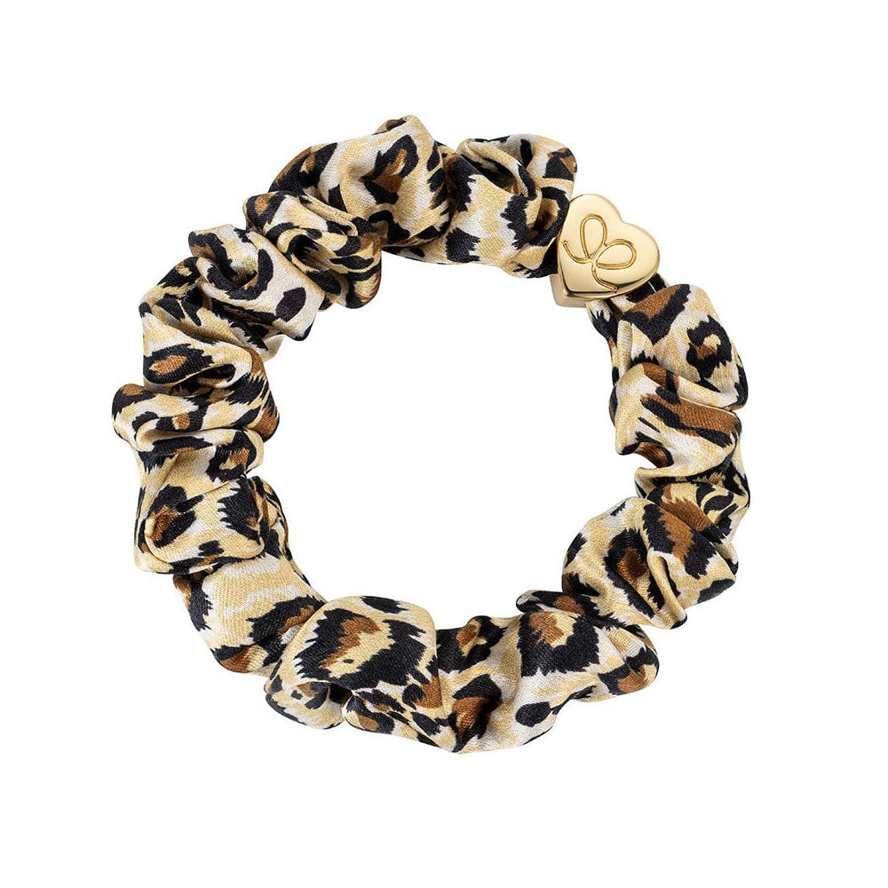 Gold Heart Silk Scrunchie