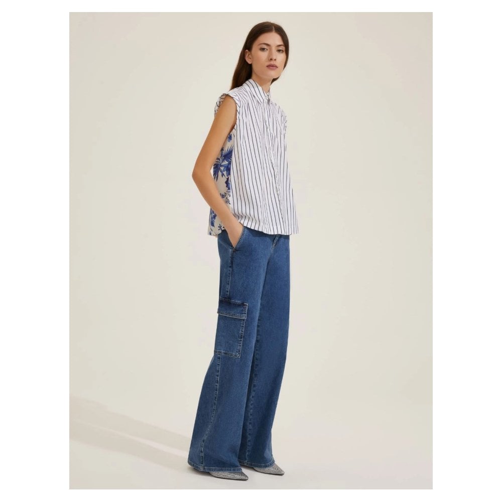 Stipite Sleeveless Contrasting-Back Shirt