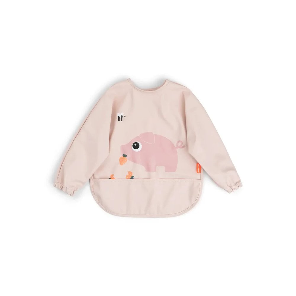Sleeved pocket bib Tiny farm Powder