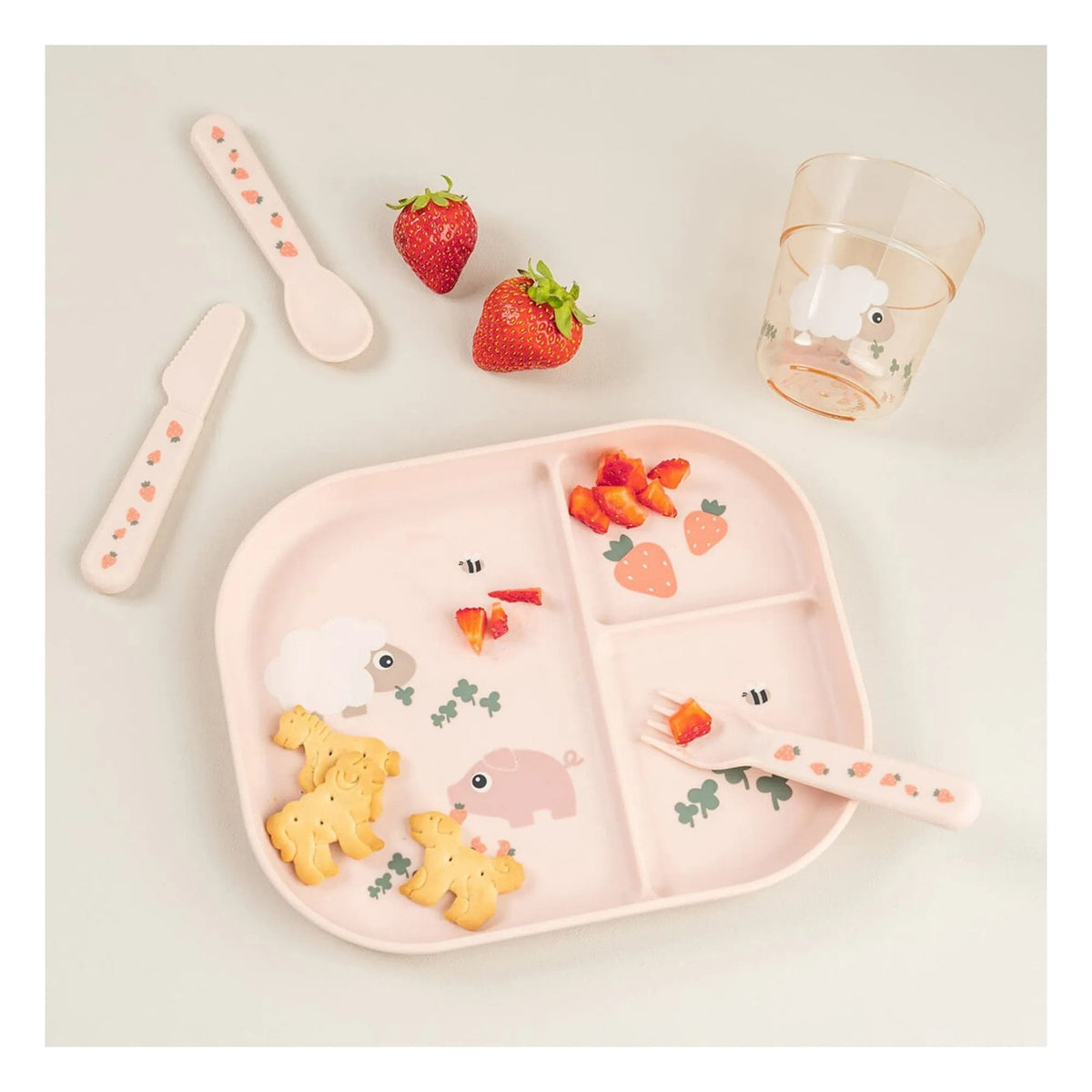 Foodie compartment plate Tiny farm Powder