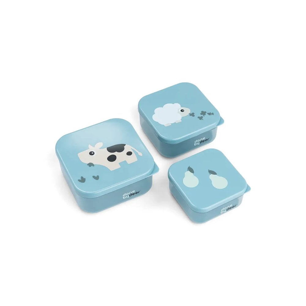 Snack box set 3 pcs Tiny farm Blue