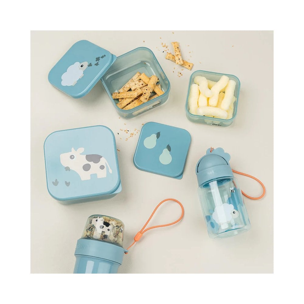 Snack box set 3 pcs Tiny farm Blue