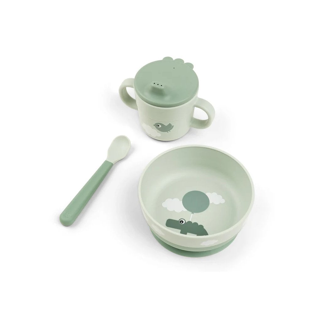 Foodie first meal set w/suction Happy clouds Green