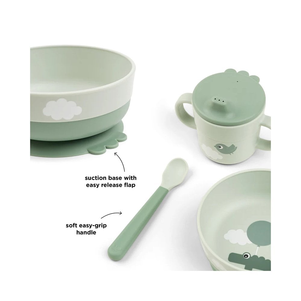 Foodie first meal set w/suction Happy clouds Green