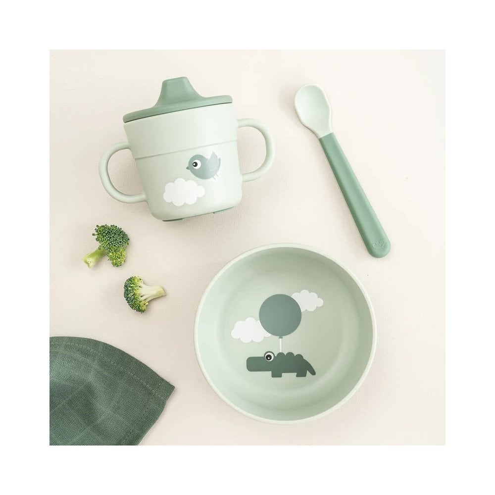 Foodie first meal set w/suction Happy clouds Green