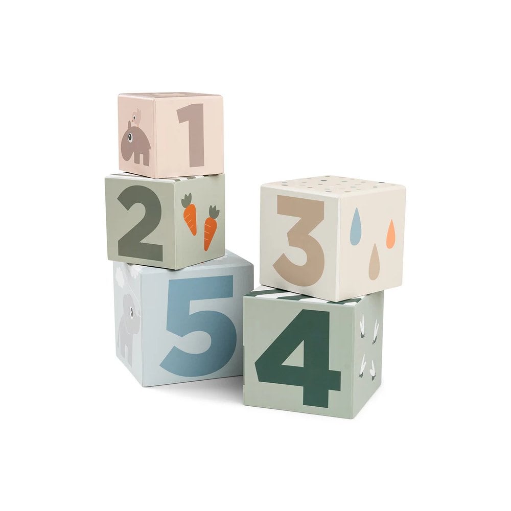 Stacking cubes 5 pcs Deer friends Colour mix