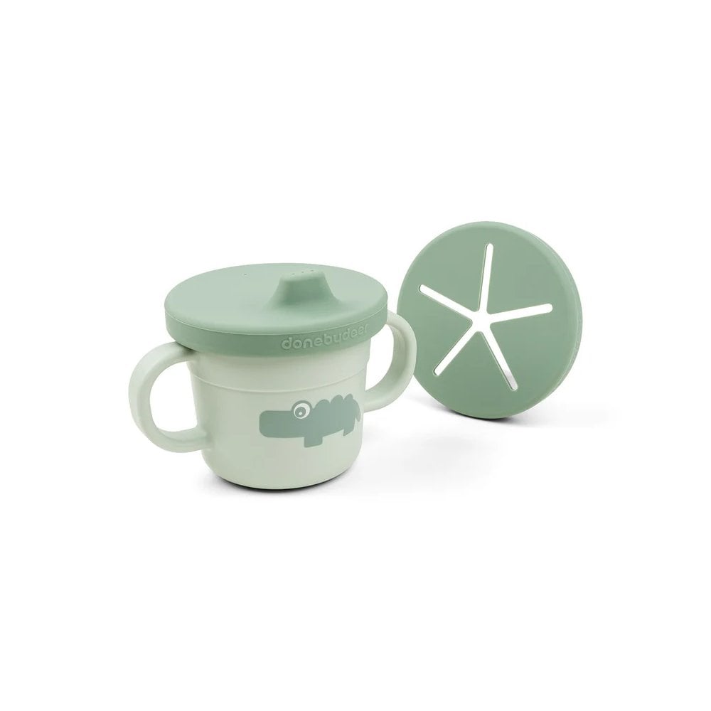 Foodie spout/snack cup Croco Green