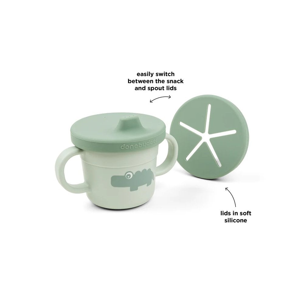 Foodie spout/snack cup Croco Green