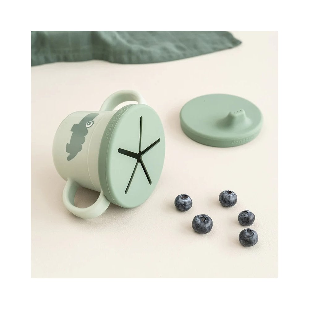 Foodie spout/snack cup Croco Green