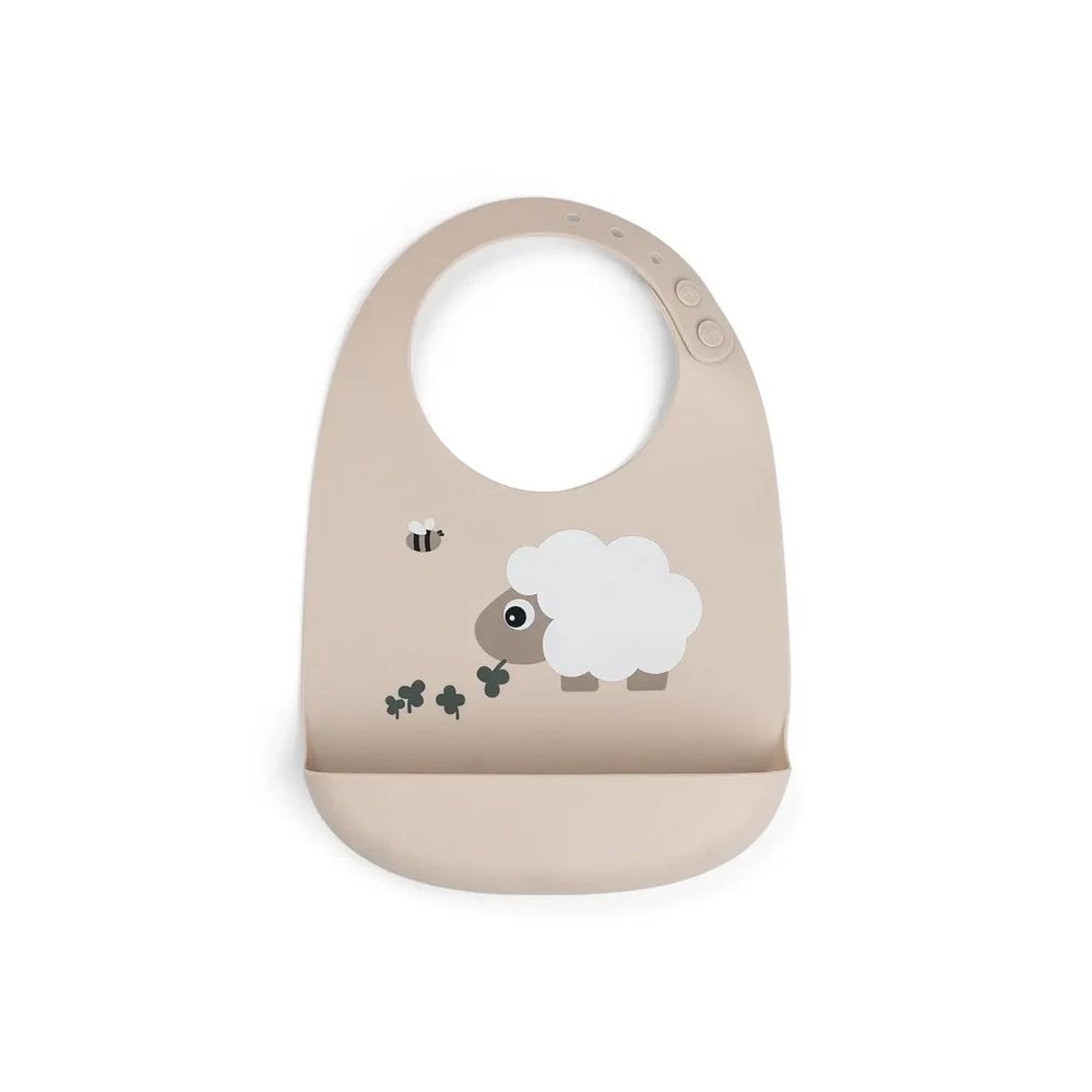 Silicone bib Sheepy Sand