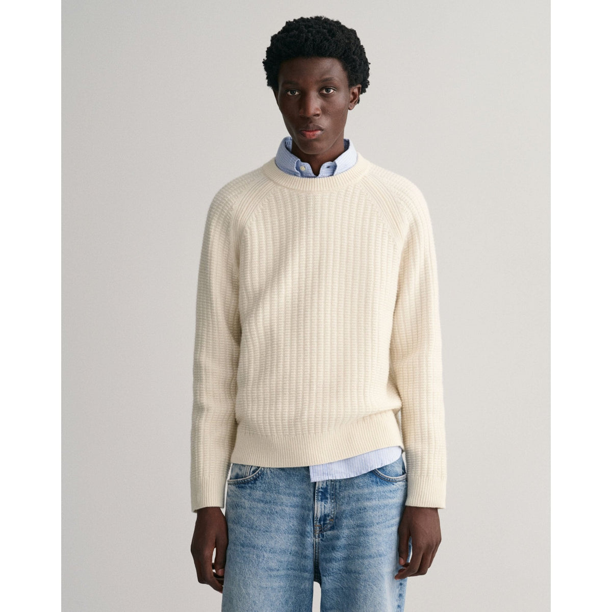 Textured Crew Neck Sweater