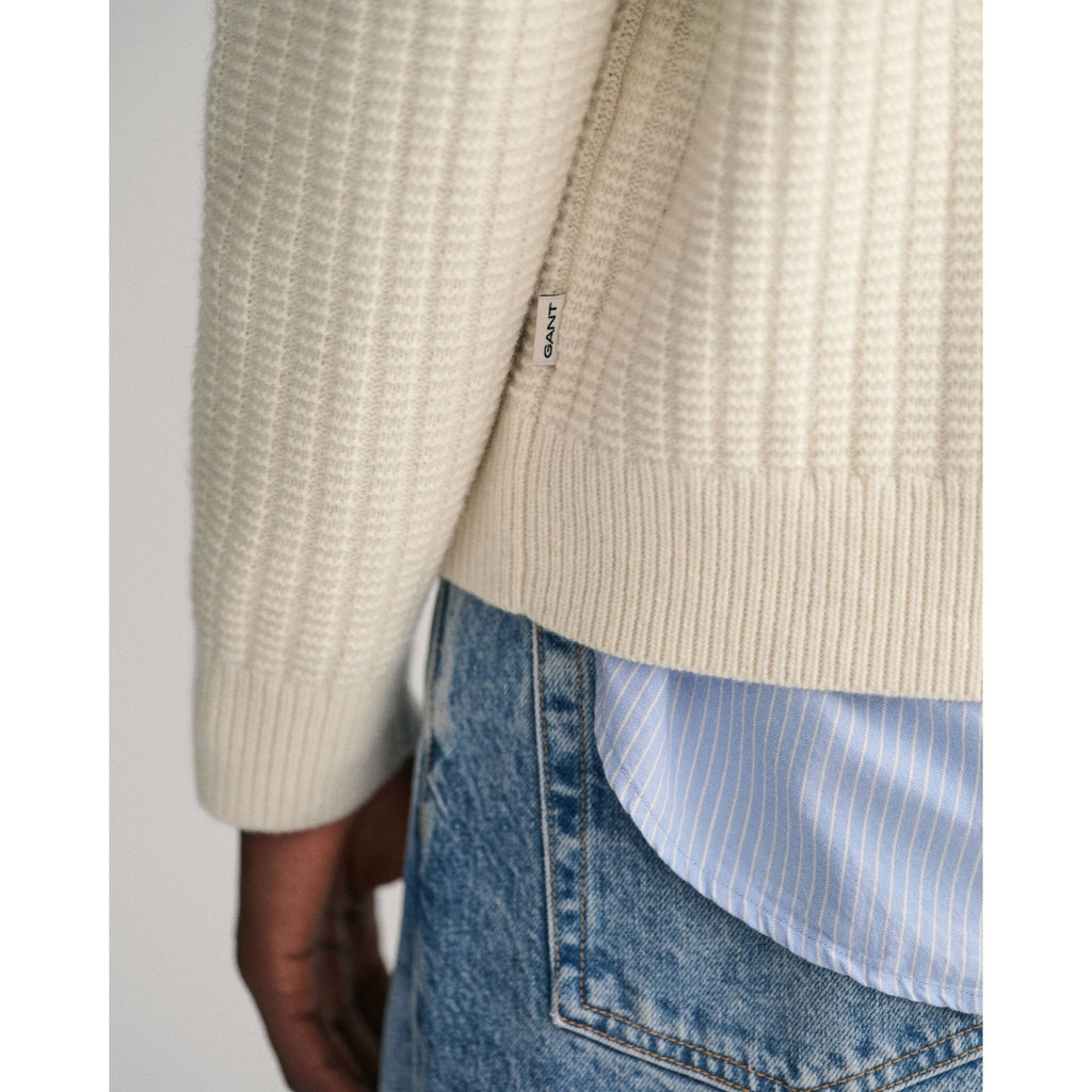 Textured Crew Neck Sweater