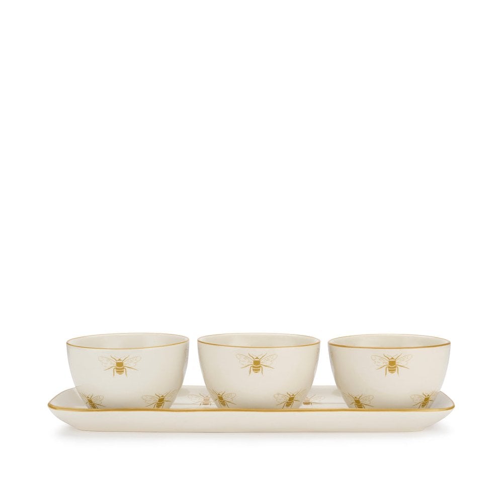 Honey Bees Stoneware Nibbles Bowl - Set of 3