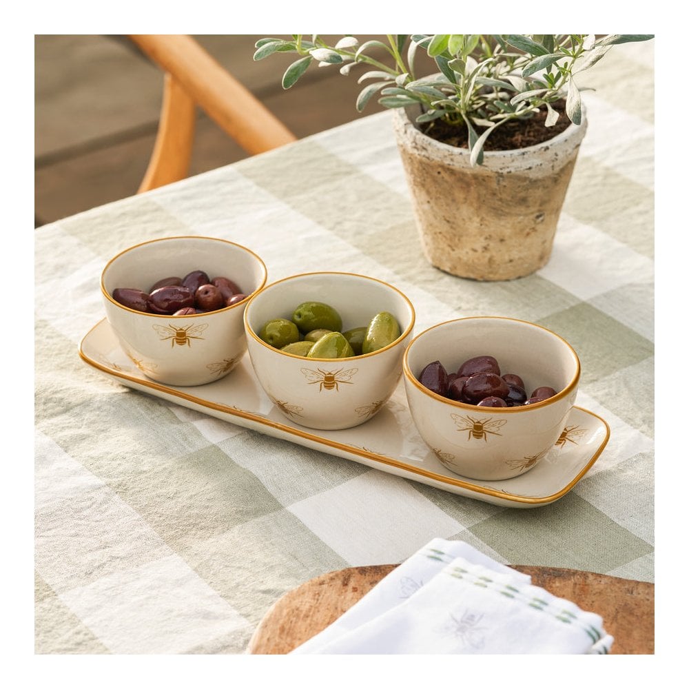 Honey Bees Stoneware Nibbles Bowl - Set of 3