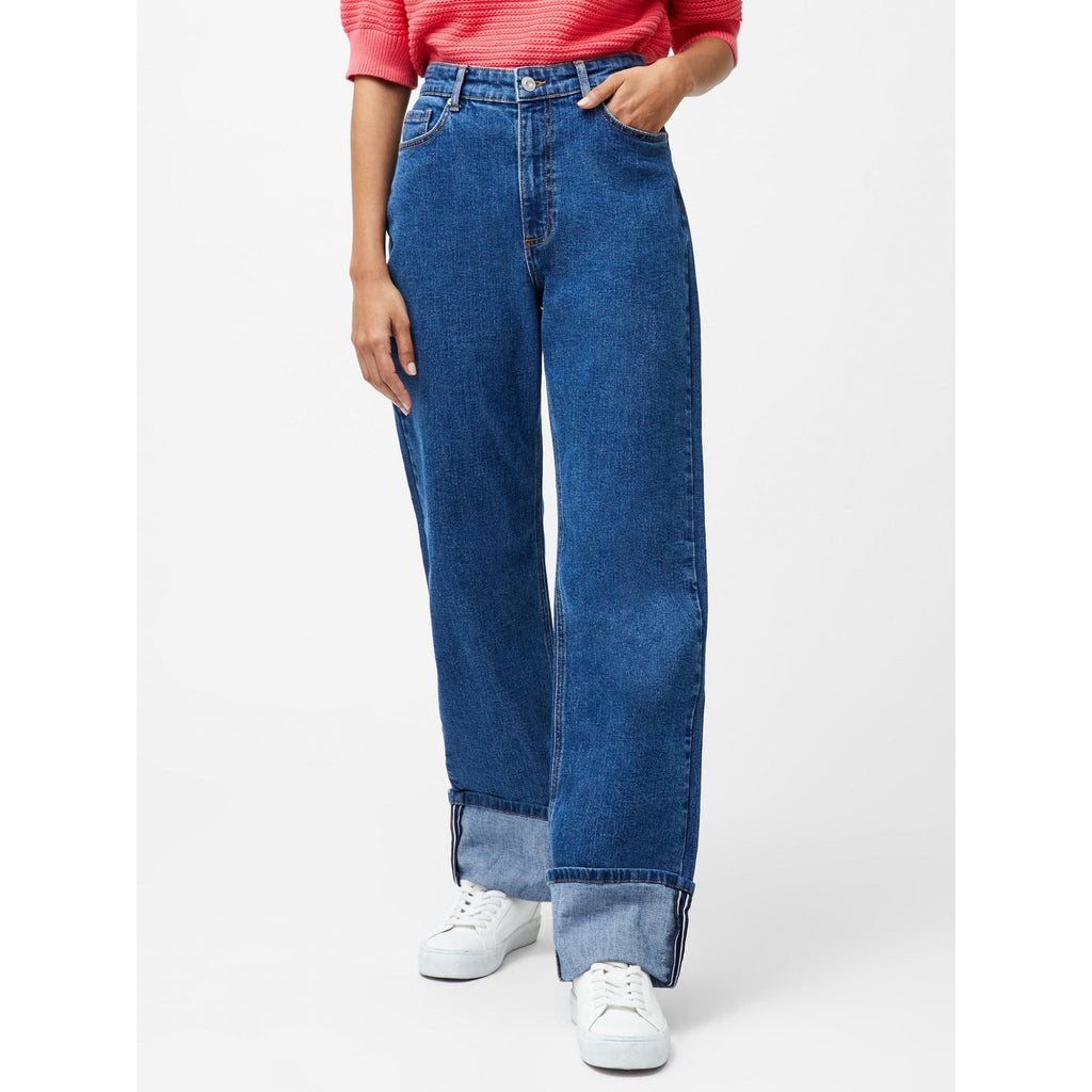 Elliot Denim Straight Leg Turn Up Jeans