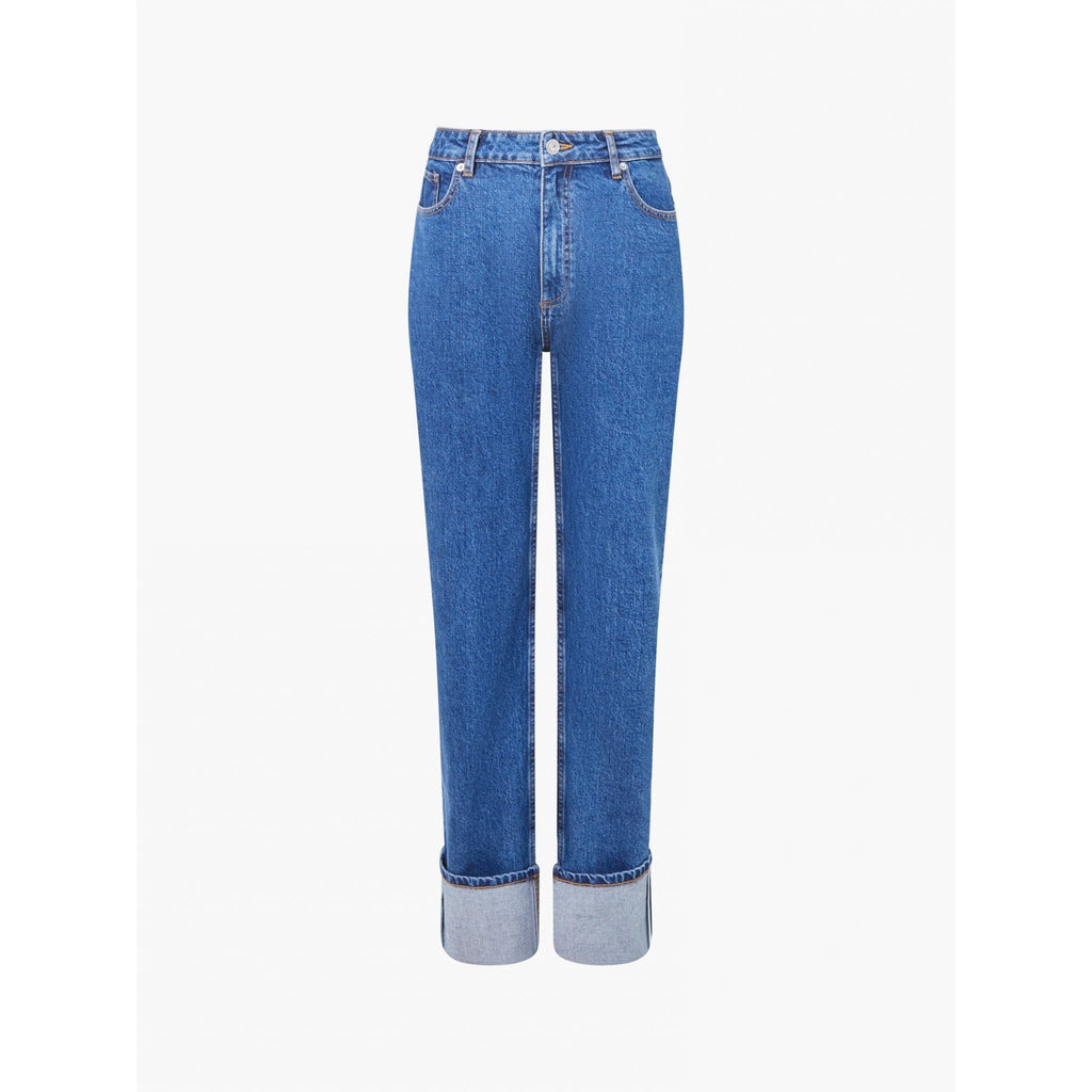 Elliot Denim Straight Leg Turn Up Jeans