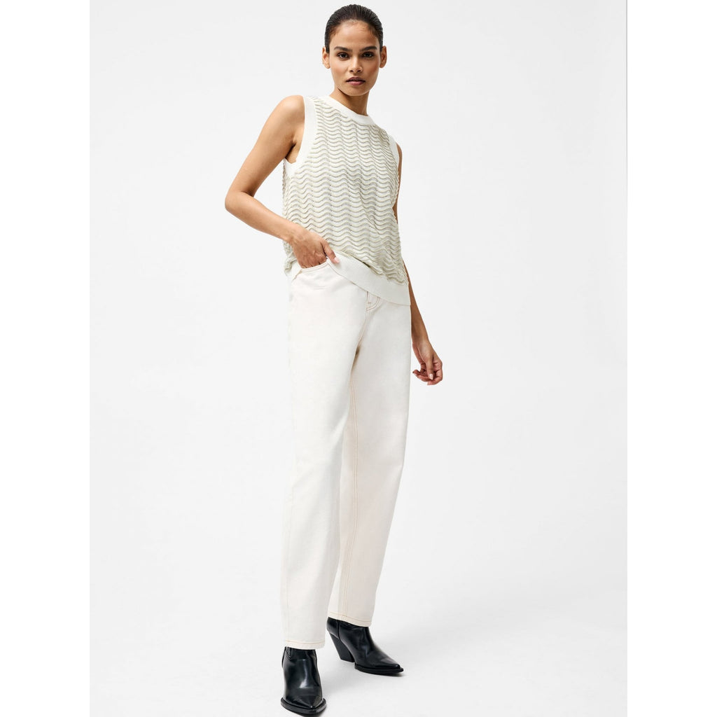 London Sleeveless Wave Knit Jumper
