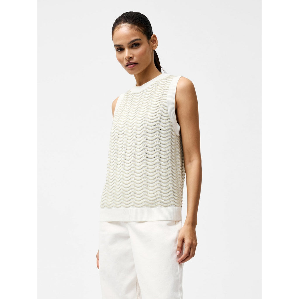 London Sleeveless Wave Knit Jumper