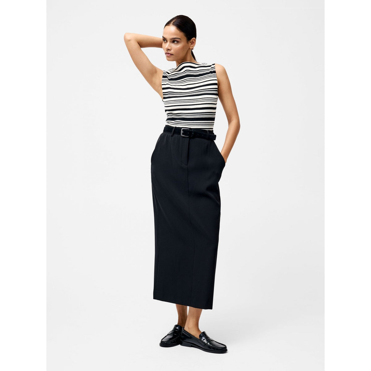 Sasia Rib Stripe Fitted Top