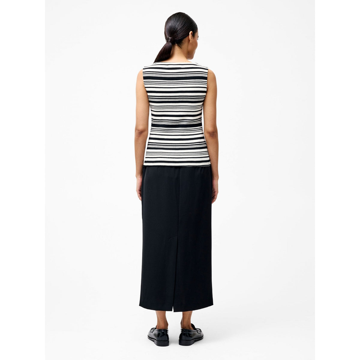 Sasia Rib Stripe Fitted Top