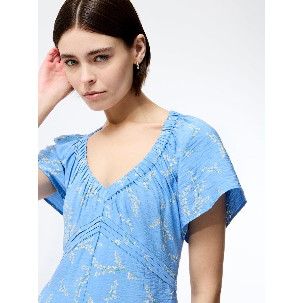Daniella Faron Drape V-Neck Midi Dress