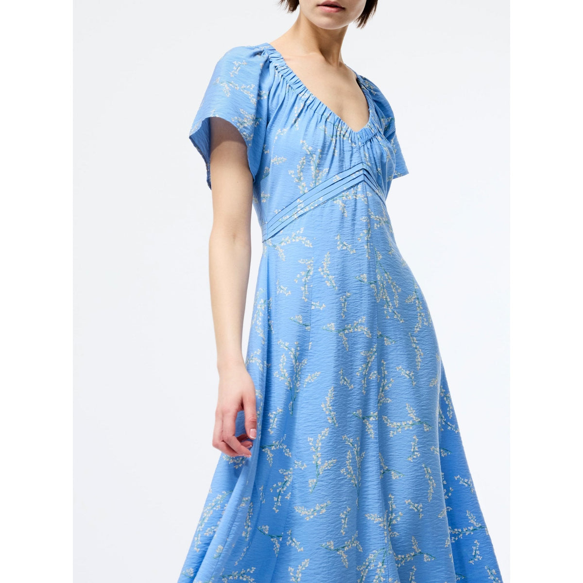 Daniella Faron Drape V-Neck Midi Dress