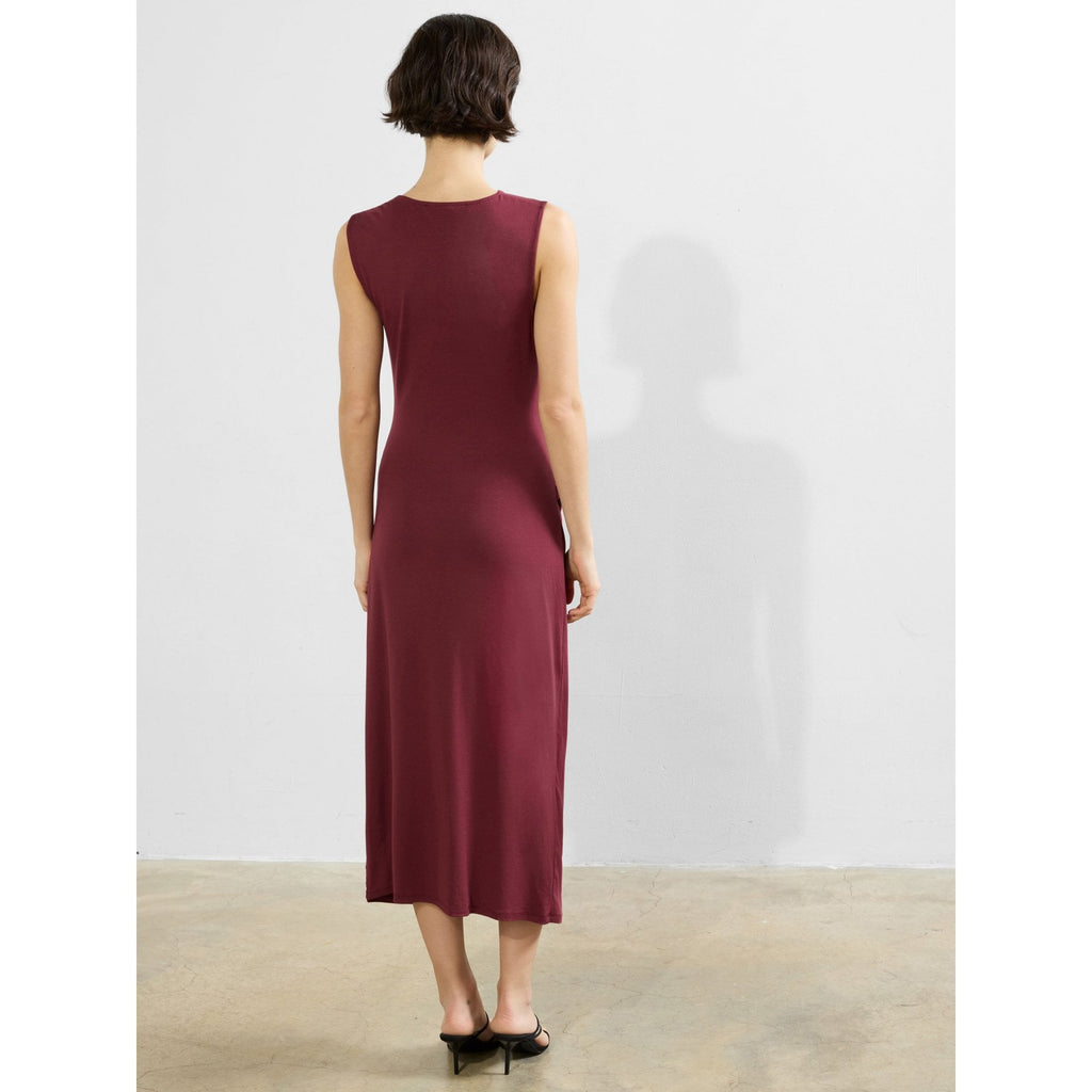 Sia Jersey Asymmetric Neck Midi Dress