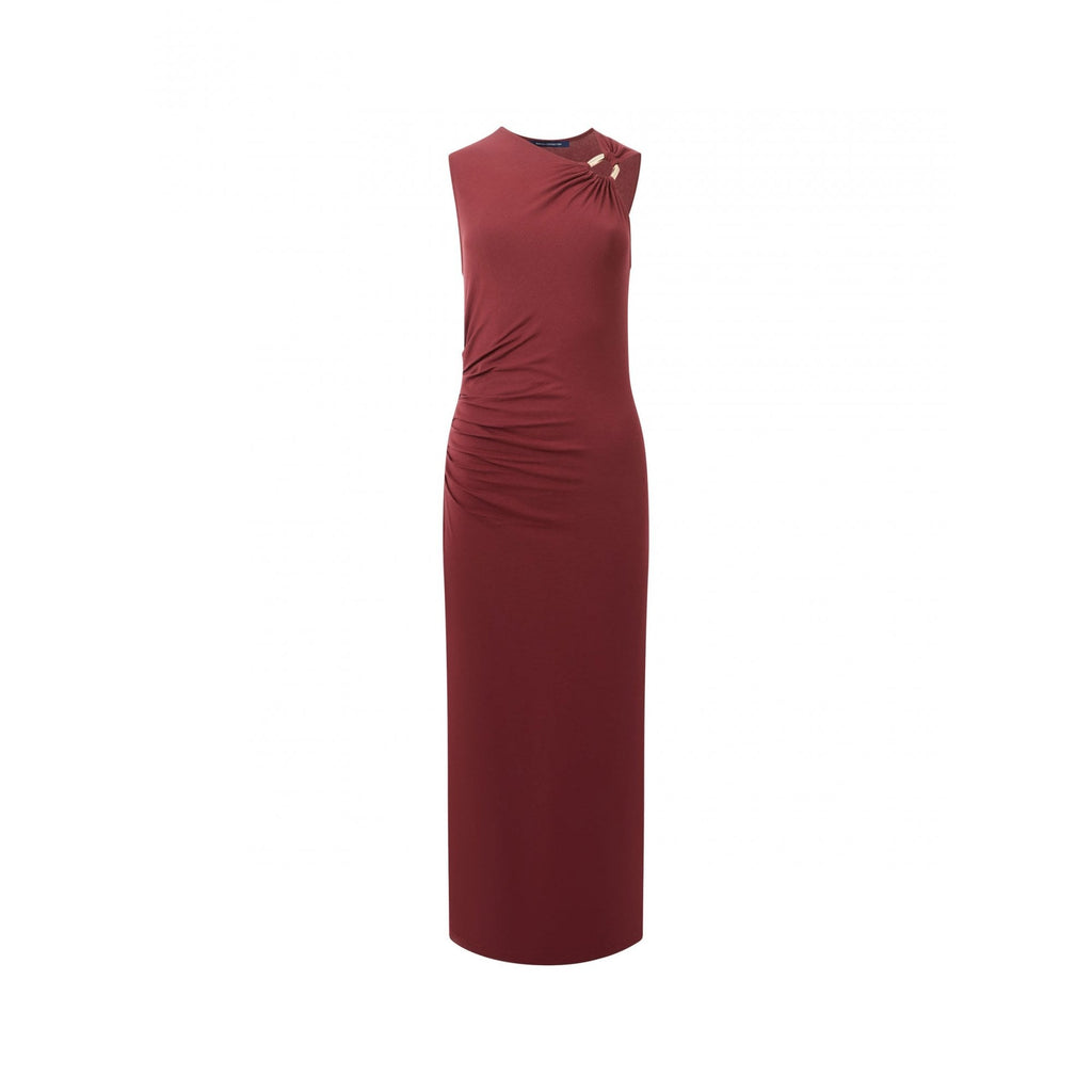 Sia Jersey Asymmetric Neck Midi Dress