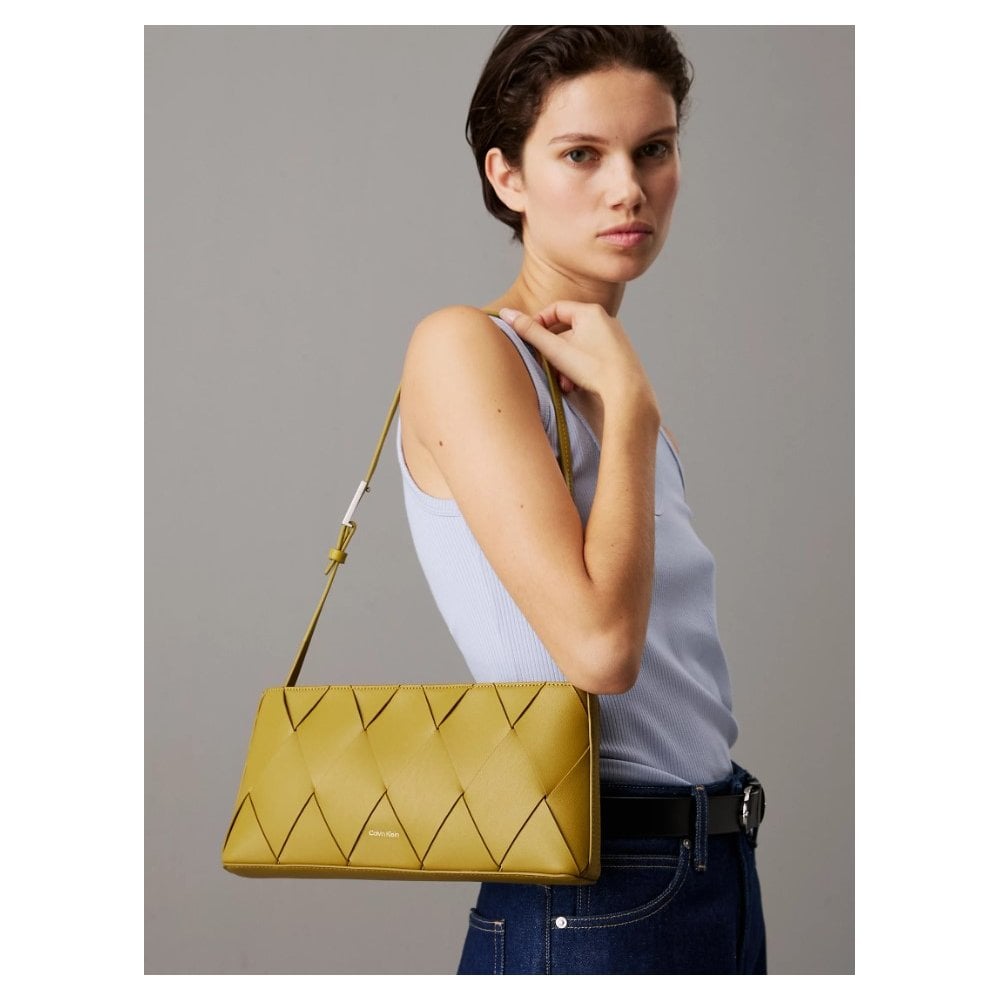 Woven Elongated Shoulder Bag