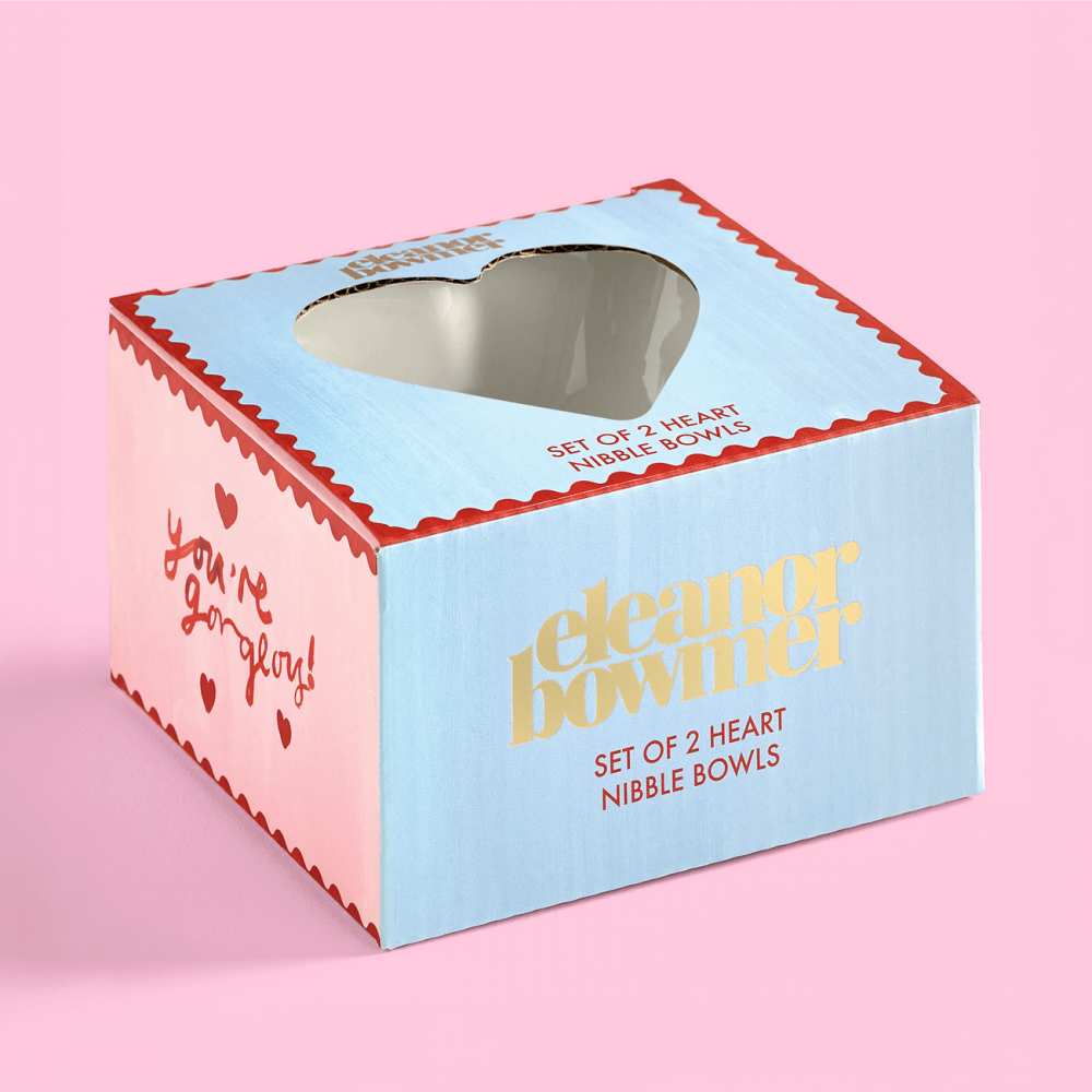 With Love Heart Nibble Bowls - Set of 2