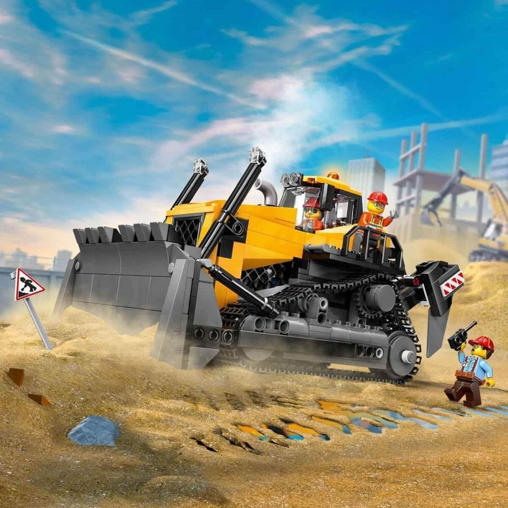 Yellow Bulldozer with Front Loader