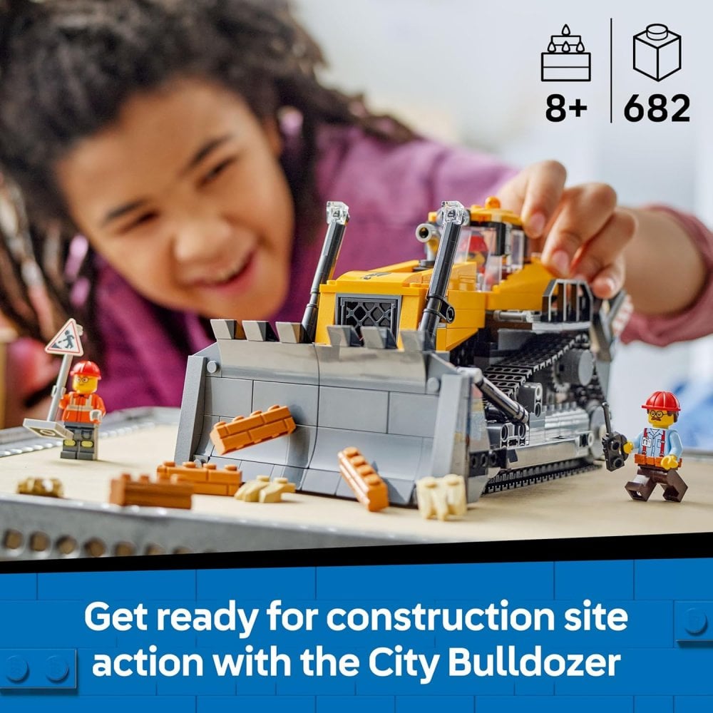 Yellow Bulldozer with Front Loader
