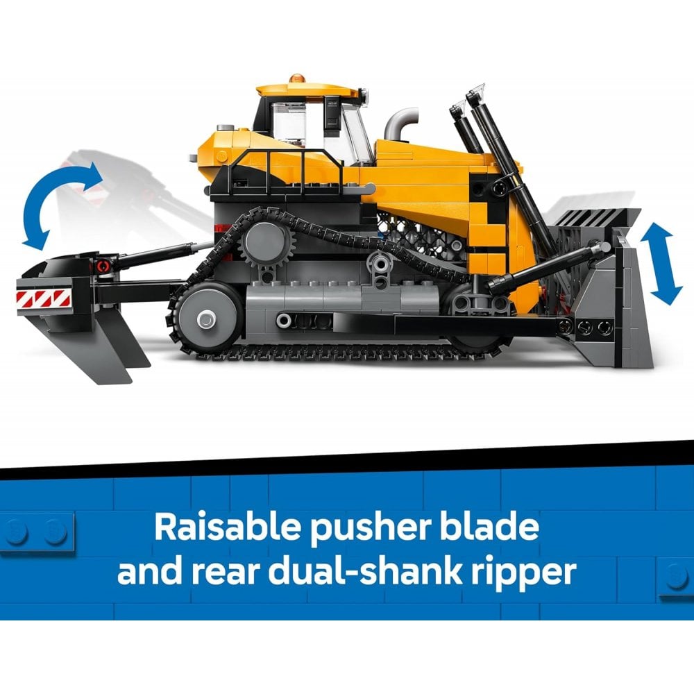 Yellow Bulldozer with Front Loader