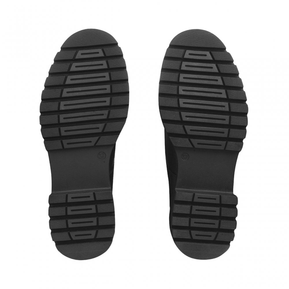 Barcelona Black Leather Girls Lace-Up Angry Angels School Shoes