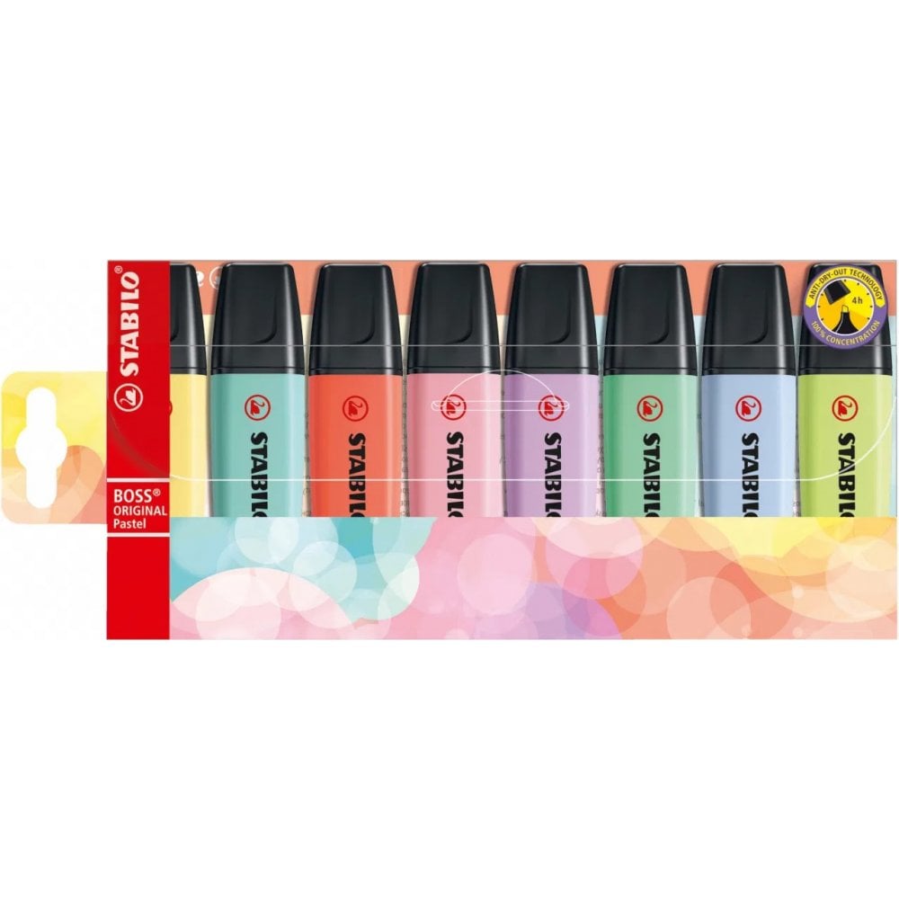 Highlighter - STABILO BOSS ORIGINAL Pastel - Wallet of 8