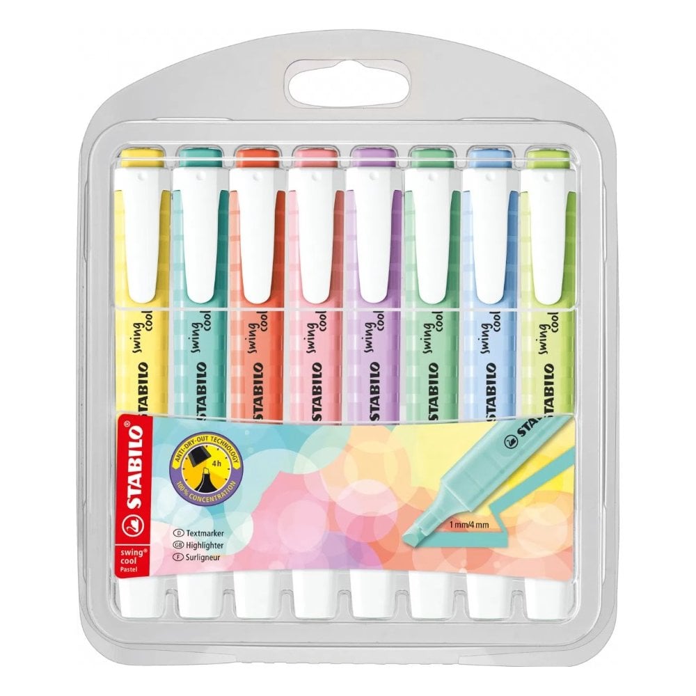 Highlighter - STABILO Swing Cool - Wallet of 8