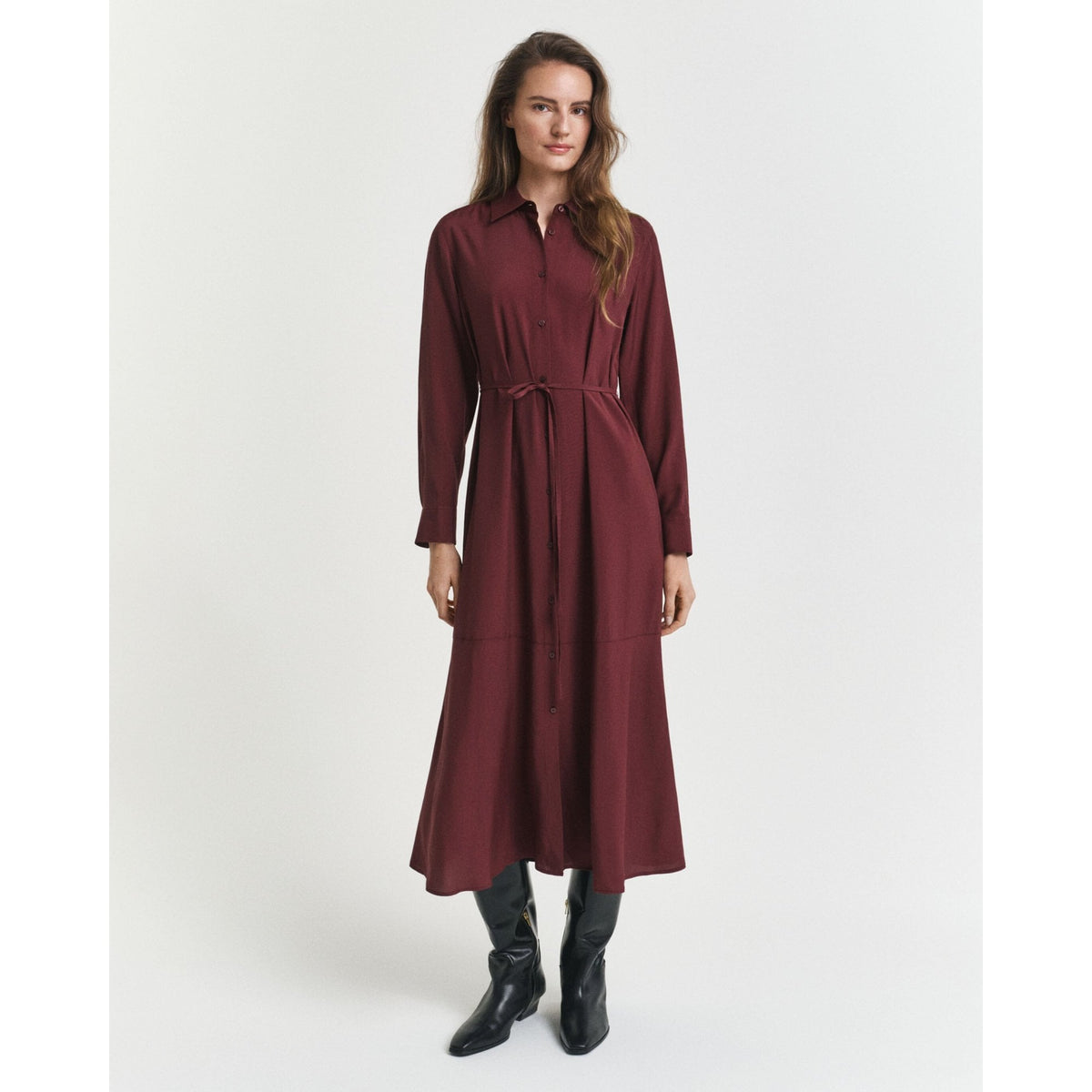 Midi Viscose Shirt Dress