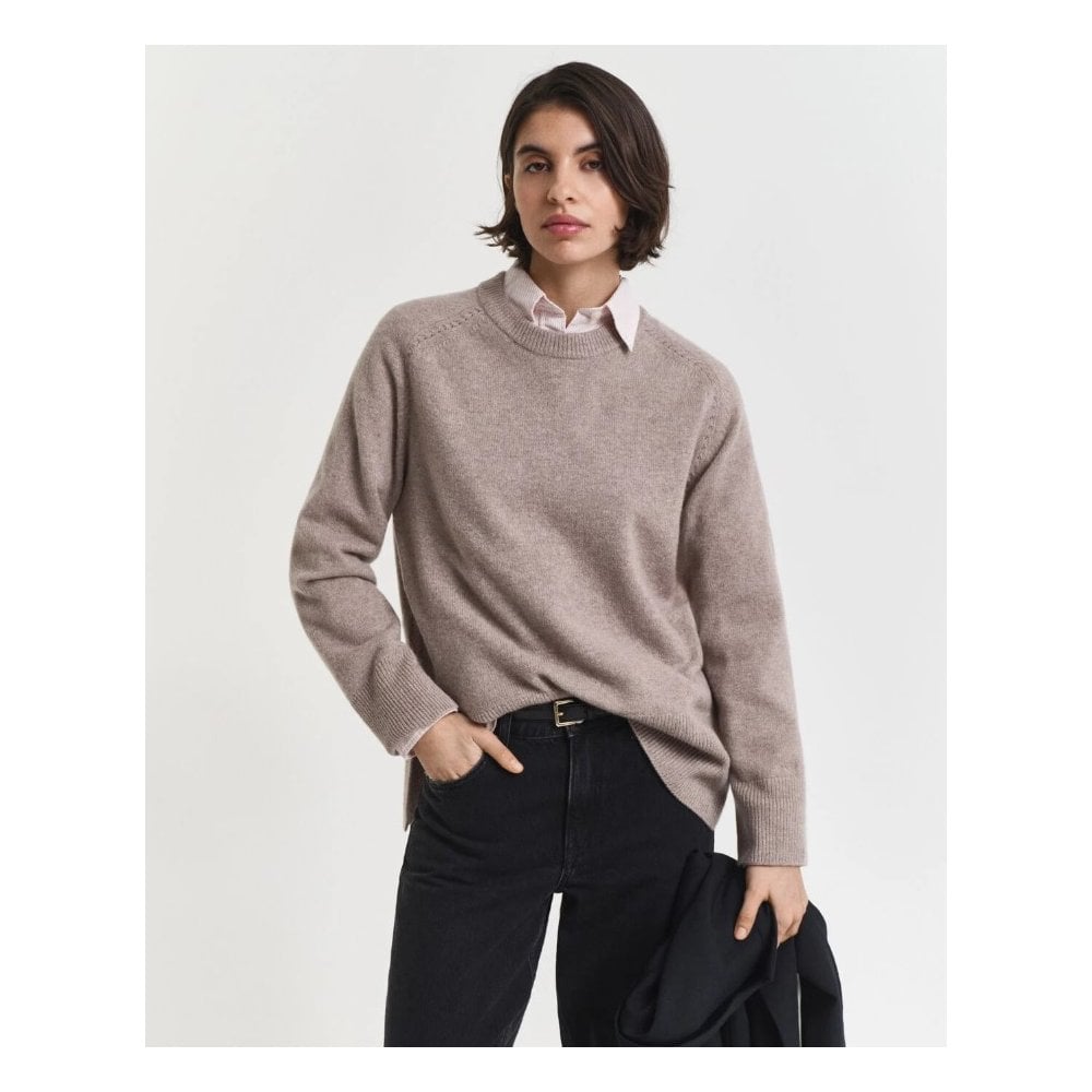 Soft Wool Cashmere Blend Crew Neck Sweater