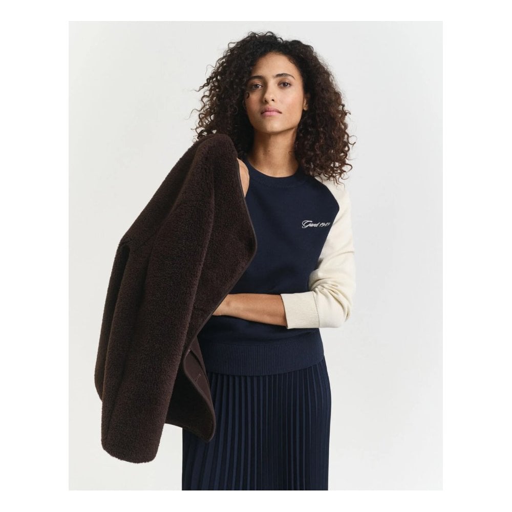 Color Blocked Crew Neck Sweater