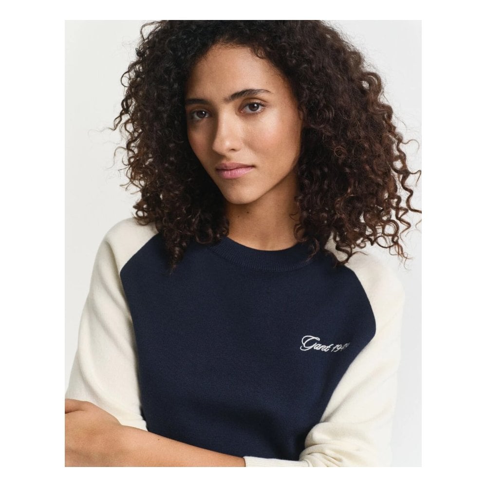 Color Blocked Crew Neck Sweater